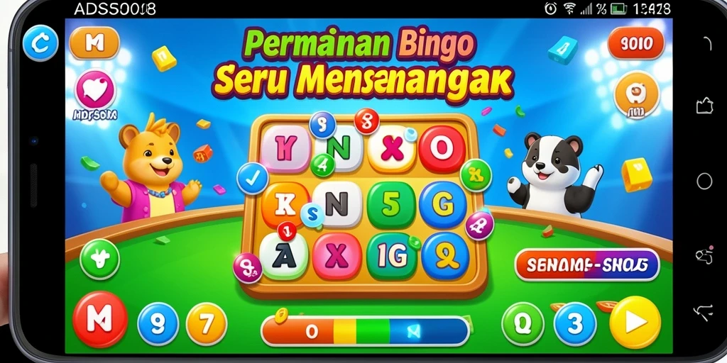 Tampilan permainan Bingo yang seru dengan banyak interaksi.