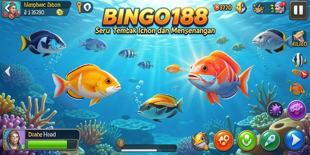Screenshot gameplay BINGO188 menunjukkan suasana Tembak Ikan yang seru.