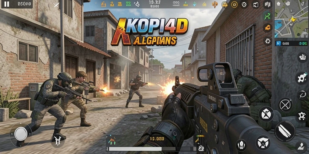 Tangkapan layar menunjukkan aksi pertempuran seru dalam KOPI4D.
