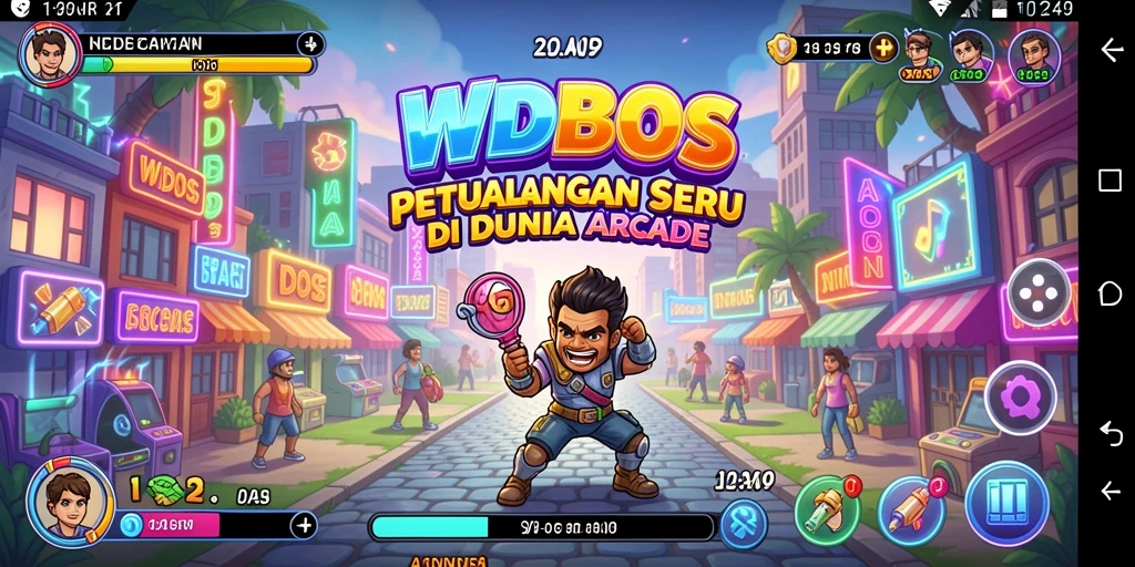 Screenshot gameplay WDBOS dengan aksi seru dan grafis warna-warni.
